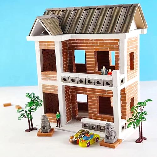 Miniatura 6 de Cayway Juego de 100 piezas de mini azulejos rojos para techo, azulejos falsos de 0.709 in, mesa de arena, accesorios de micro paisaje, bricolaje