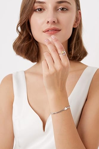 Miniatura 5 de Anillos giratorios de plata de ley con letras, diseño de mariposa, girasol, oro, para mujeres, niños, adolescentes y niñas