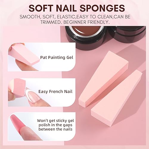 Miniatura 5 de Makartt Pat Ombre Gel 6 esmaltes de uñas de gel color nude con esponja y cepillo de uñas, gel de pintura degradada, ideal para principiantes de