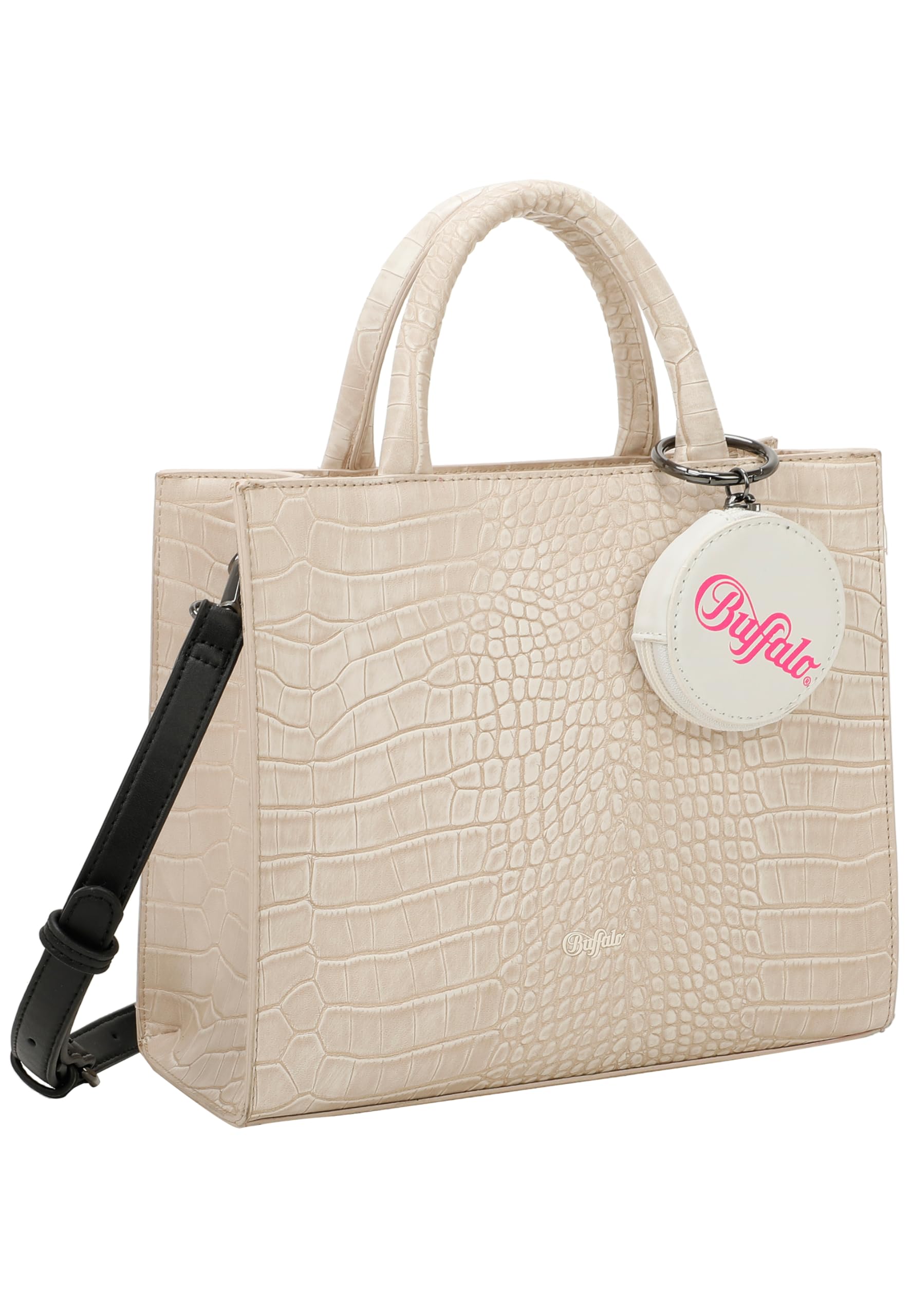 Buffalo Big Boxy Collection Croco White Taupe 2 Tonos, Shopper para Mujer, Pardo