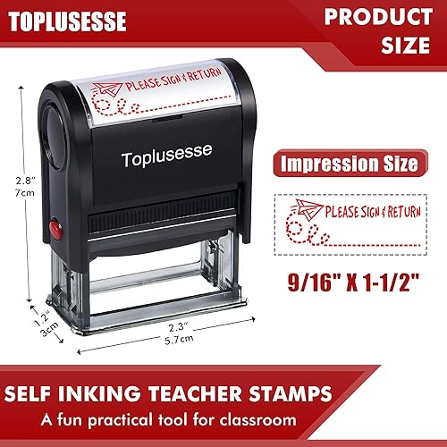 Miniatura 3 de Toplusesse Sello de goma autoentintado para negocios, sello de oficina, autoentintado, para devolución al remitente, suministros de oficina, tinta