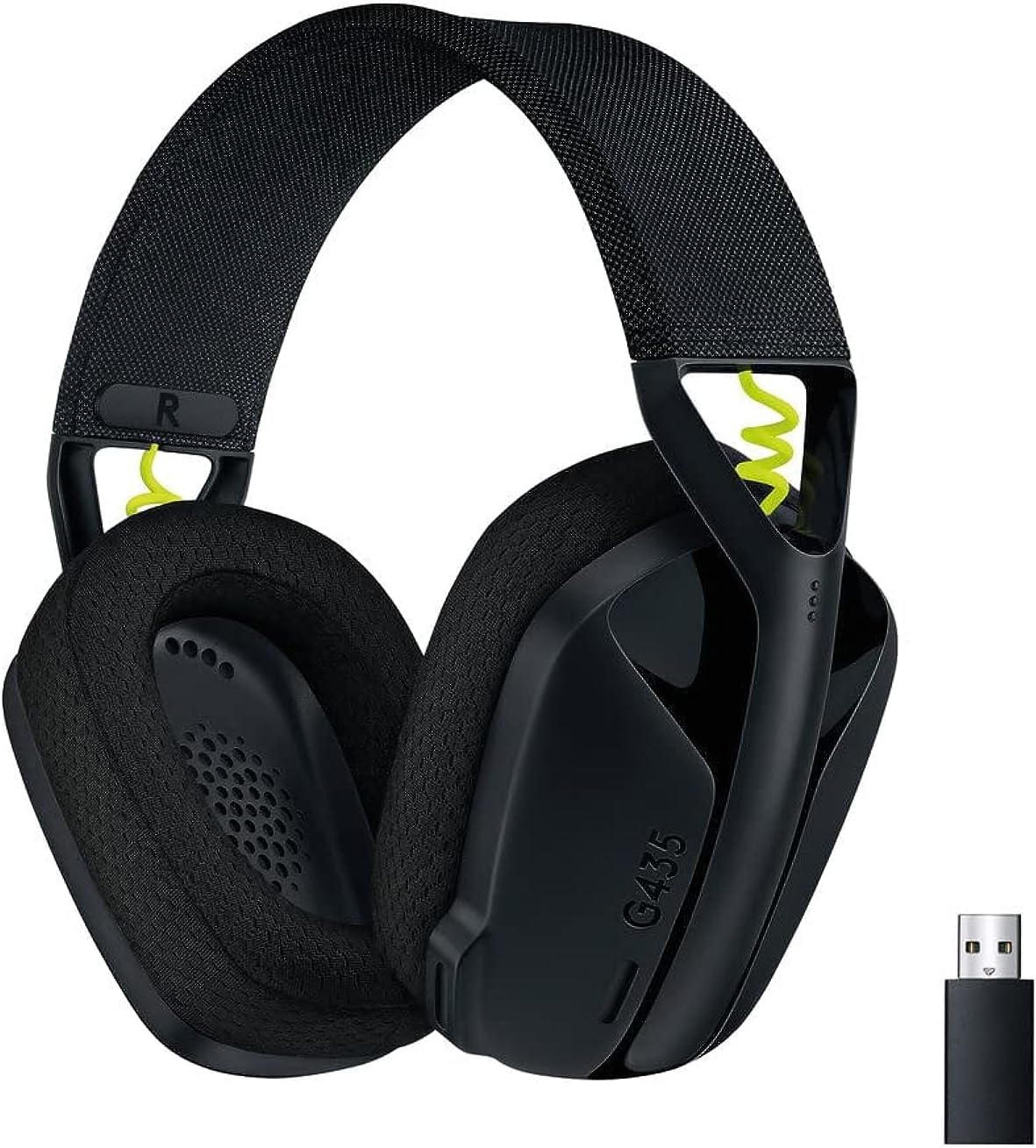 Logitech G435 LIGHTSPEED Wireless Bluetooth Gaming Headset, Lightweight Over-Ear Headphones, Built-in Microphones, 18h Battery, Compatible with Dolby Atmos, PC, PS4, PS5, Mobile Phone, Nintendo Switch - Black