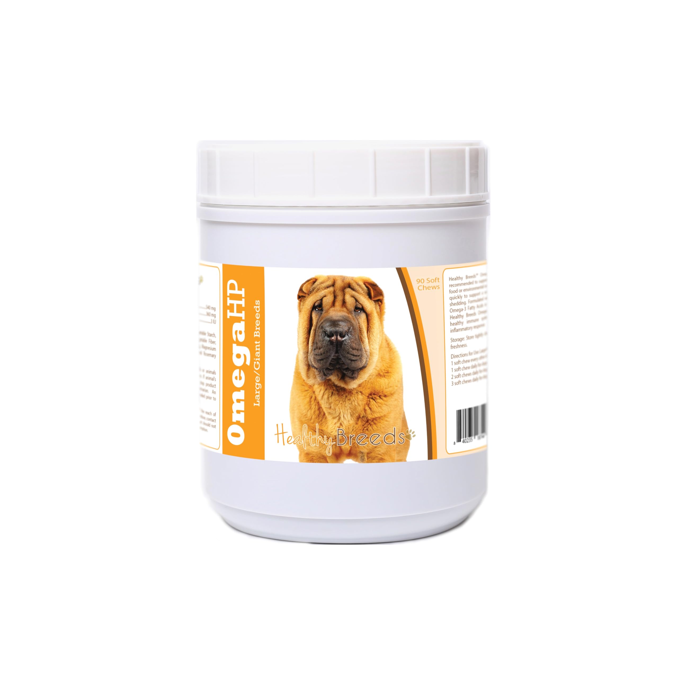 Healthy Breeds Chinese Shar Pei Omega HP Fatty Acid Skin and Coat Support Soft Chews 90 Count