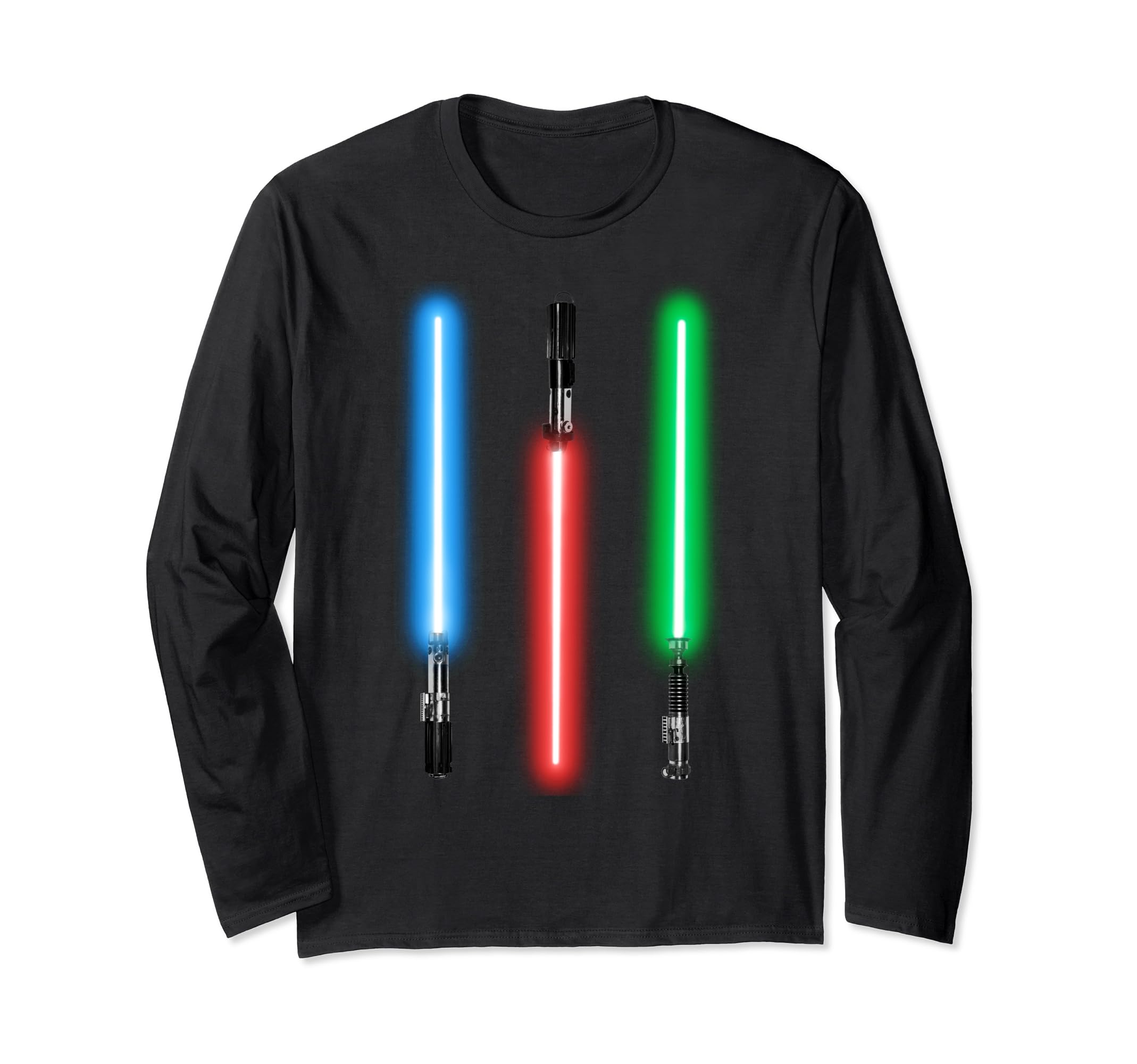 Star Wars Lightsaber Line-Up Photoreal Long Sleeve T-Shirt, Black