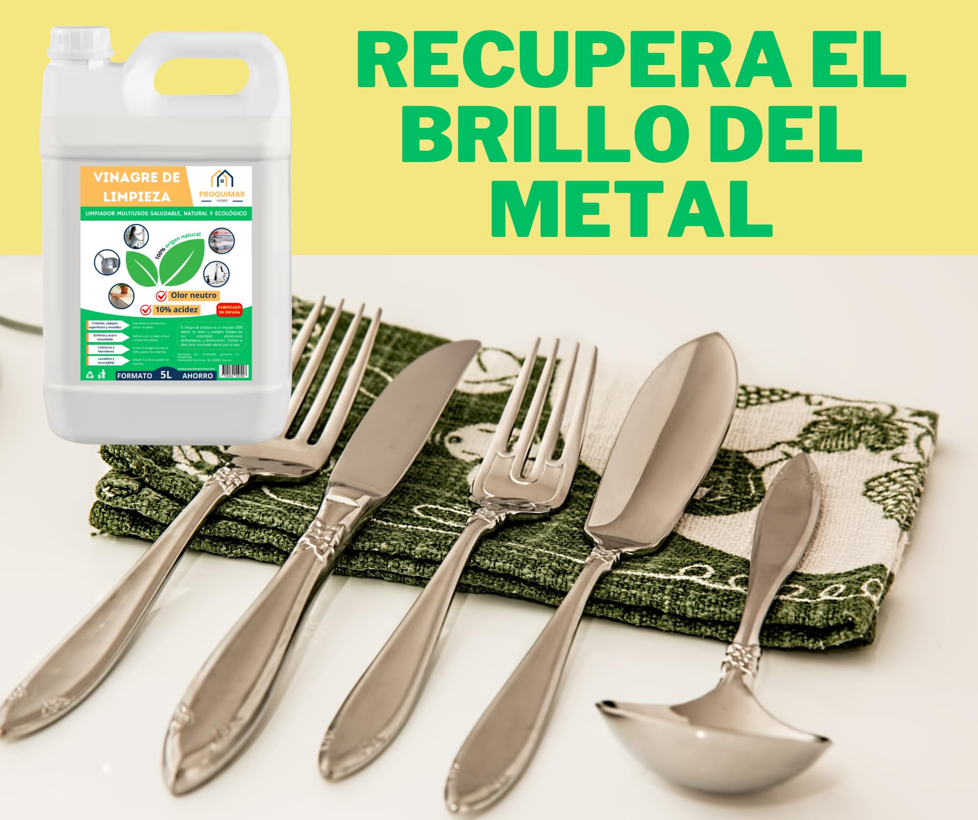 Vinagre de Limpieza 10º Limpiador Natural Multiusos Desengrasante Desinfectante Ecológico