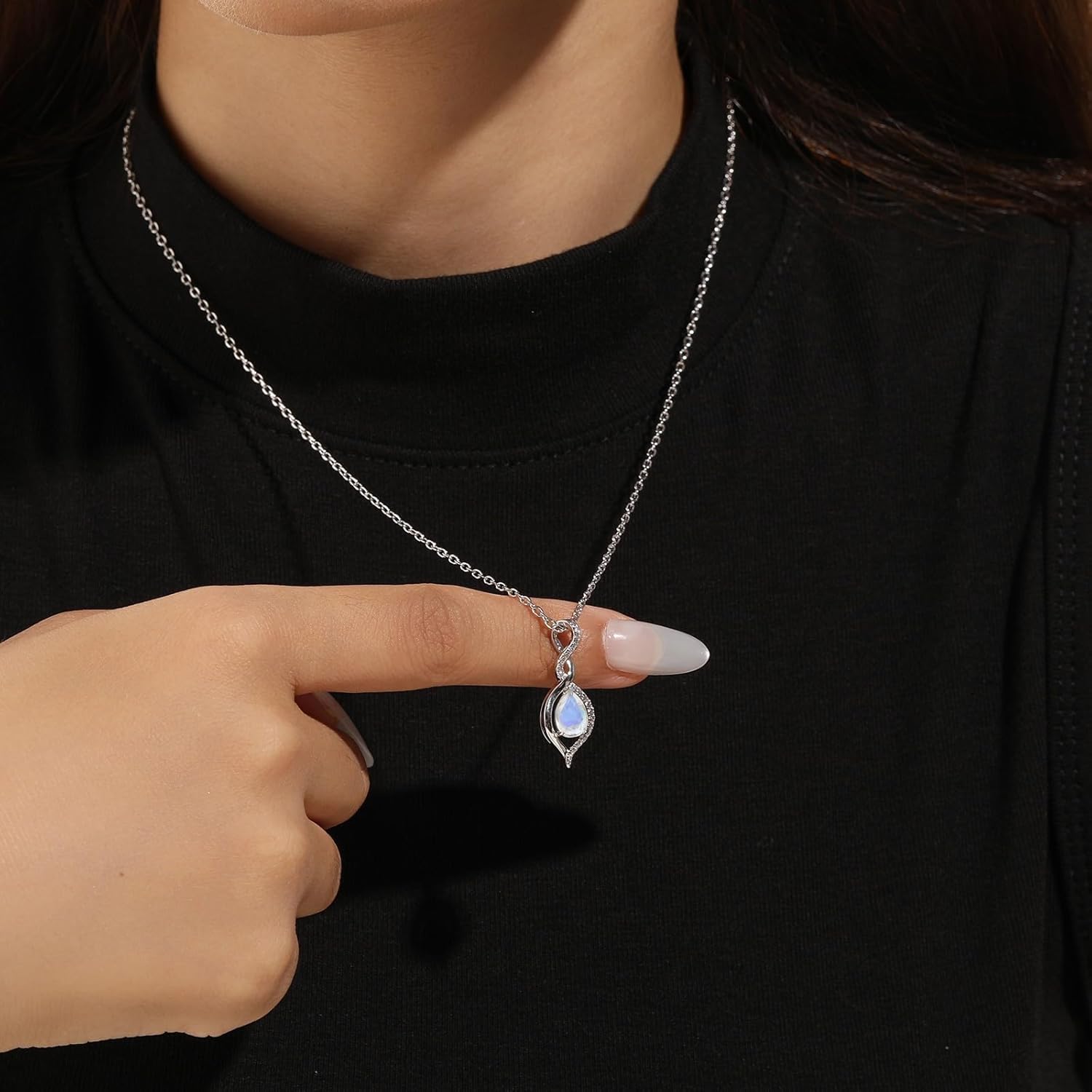 Natural Cut Moonstone Pendant Necklace for Women Birthday Anniversary Jewelry Gift for Women Mom - Image 5