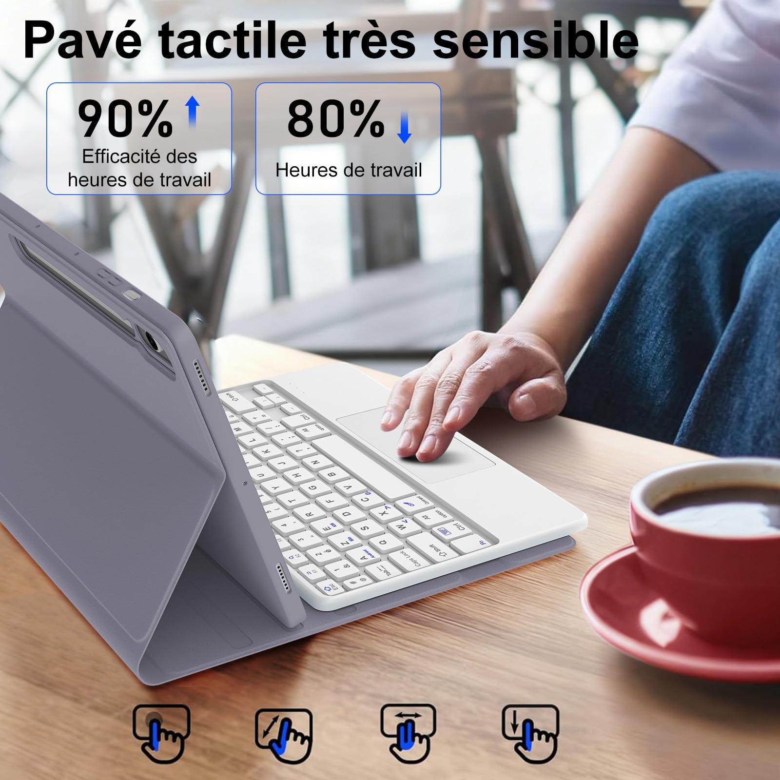 Clavier pour Samsung Galaxy Tab S10 Lite 10.9" 2025/S10 FE/S9 FE 10.9"