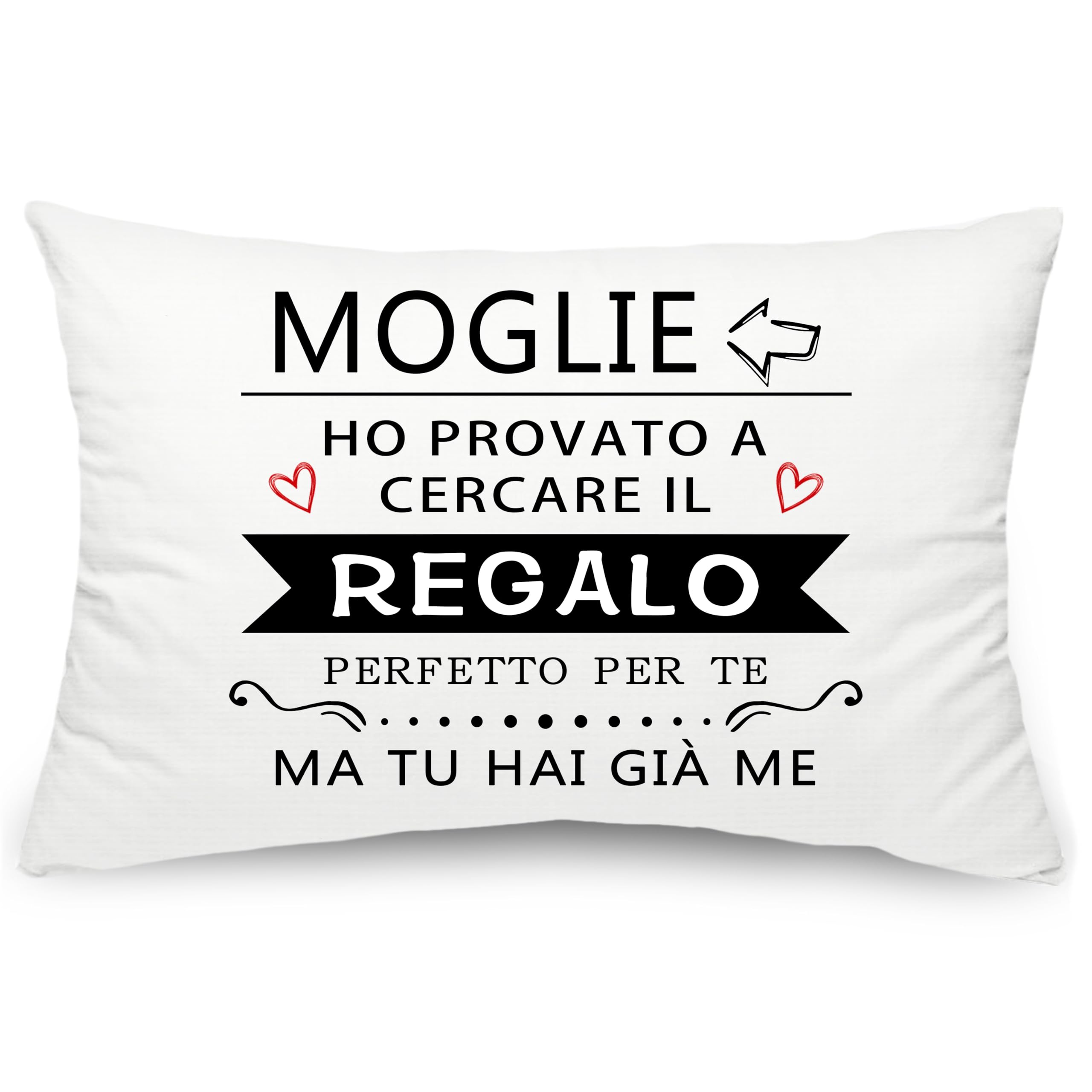 Yufansd Regalo Moglie Divertente 1 Pezzo Federa per Cuscino Letto 50X75 CM Idee Regalo Natale - Regalo per Donne Festa di San Valentino Fodera Copricuscino per Decorazione Camera (Moglie-a)