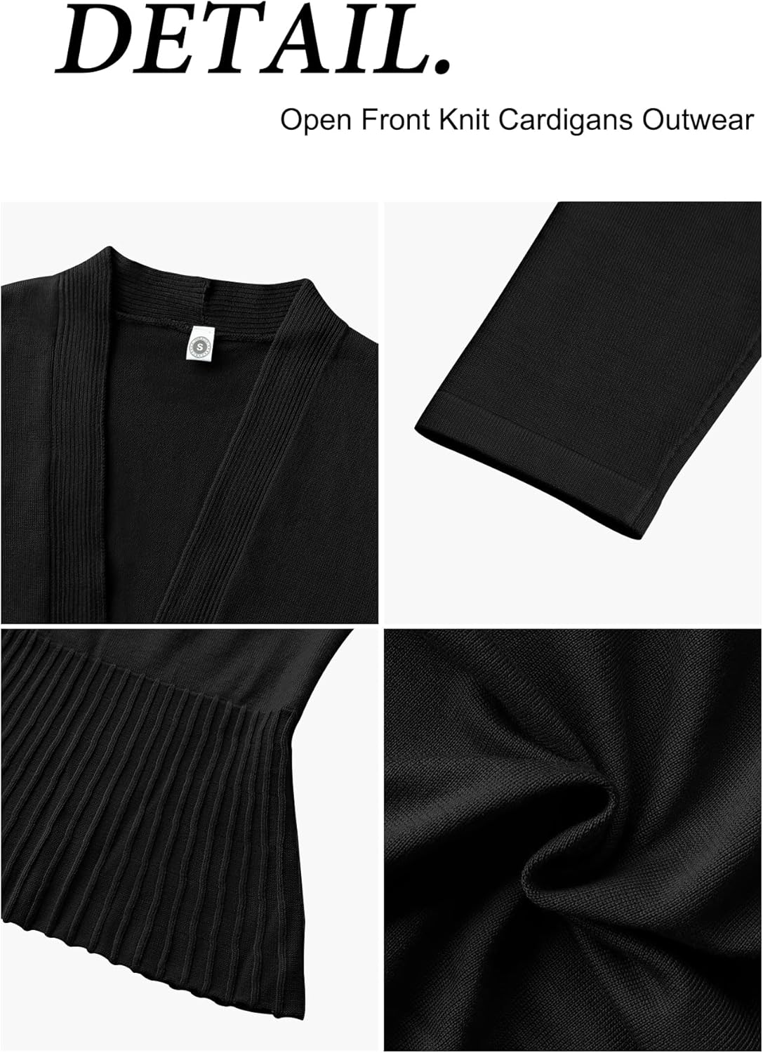 CZYINXIAN Women's Casual Long Sleeves Cropped Cardigan Trendy Open Front Knit Draped Cardigans Outwear - Image 5