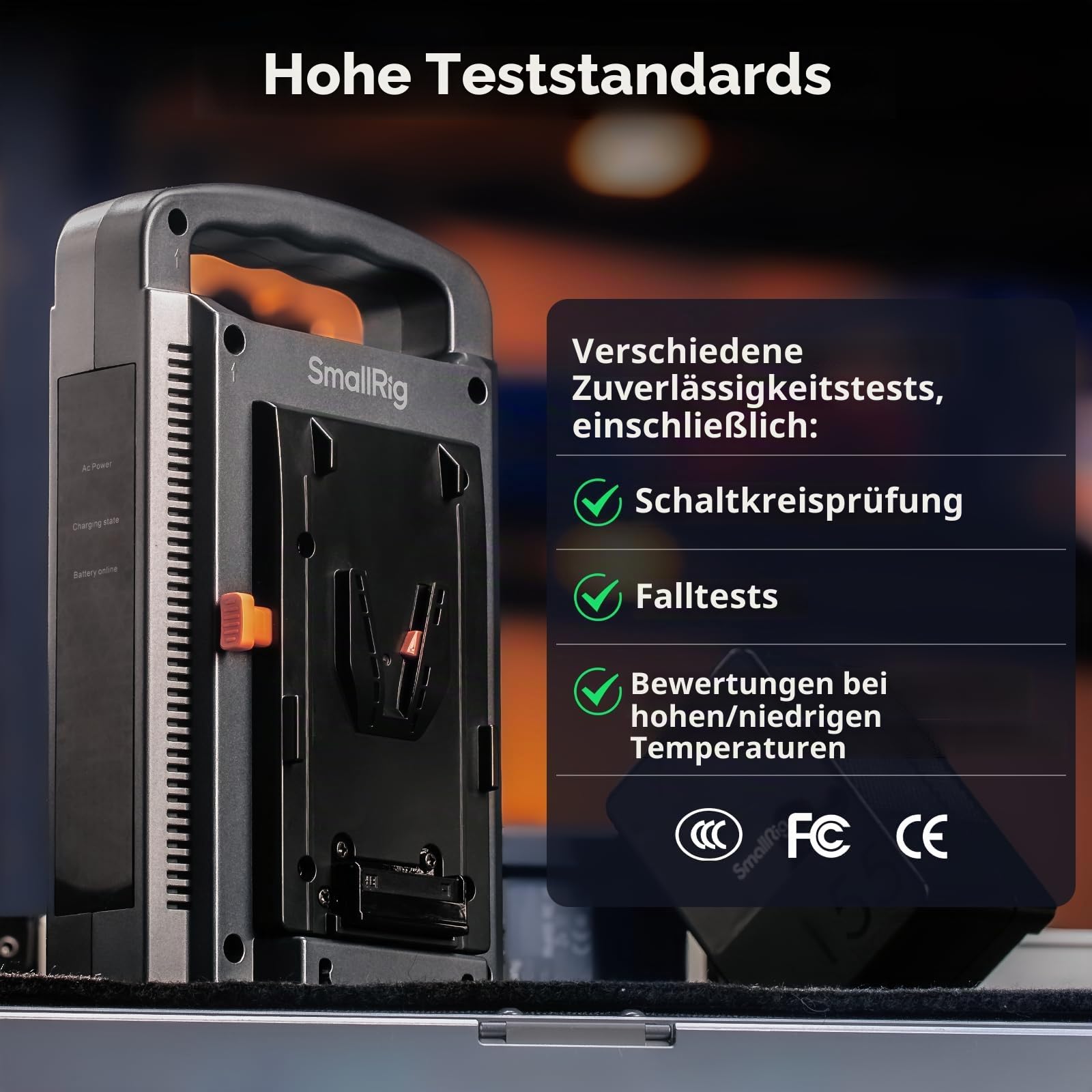 SMALLRIG V-Batterie-Ladegerät mit Doppelk, V-Montage, Akku-Ladegerät für SMALLRIG VB50 / VB99 / VB99 Pro / VB155 / VB212-4578