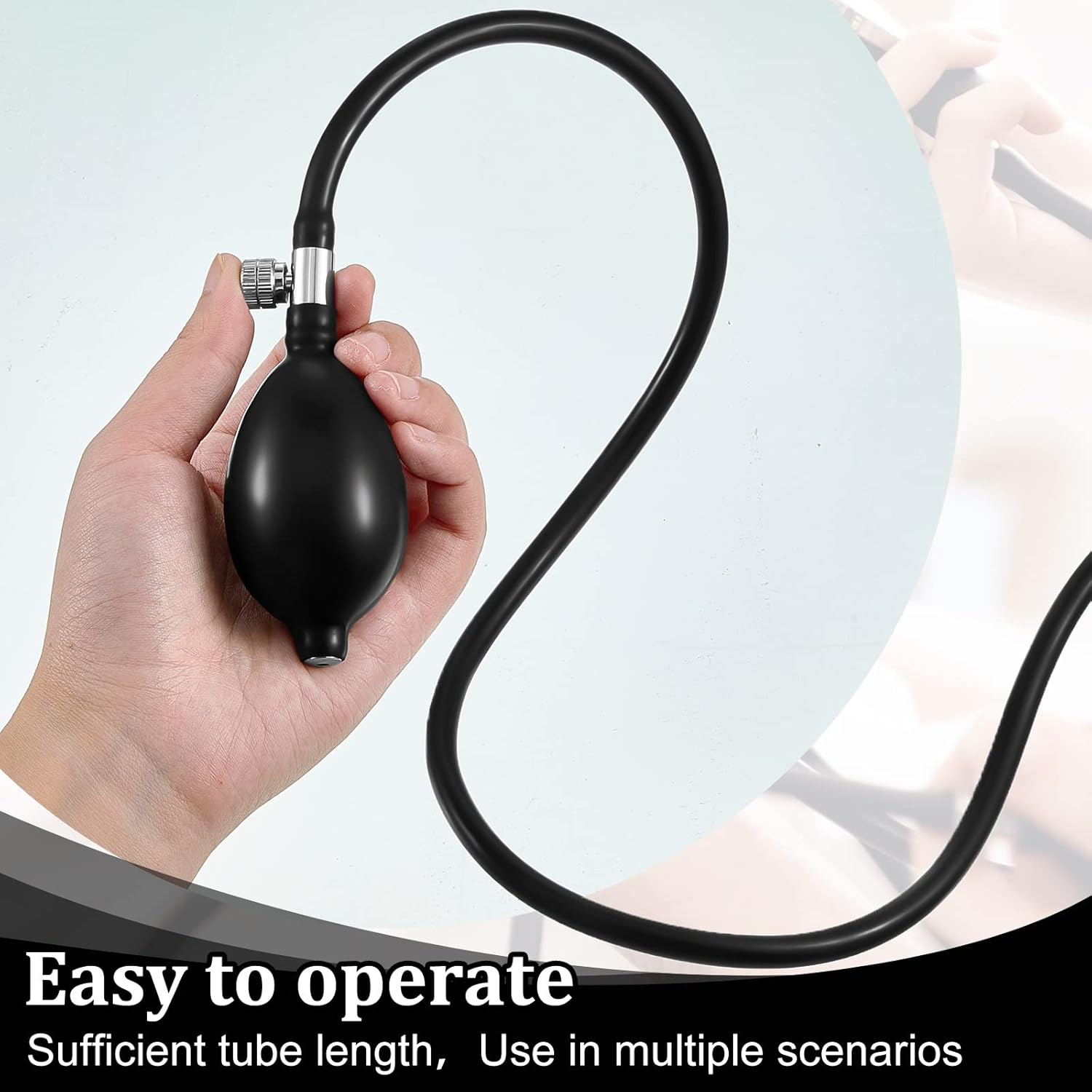 Fabbay 1 Set Blood Pressure Bulb Pump Replacement Rubber Inflation Bulb Adjustable Blood Pump Monitor Manual Pressure Hand with Tubing Air Valve for Sphygmomanometer