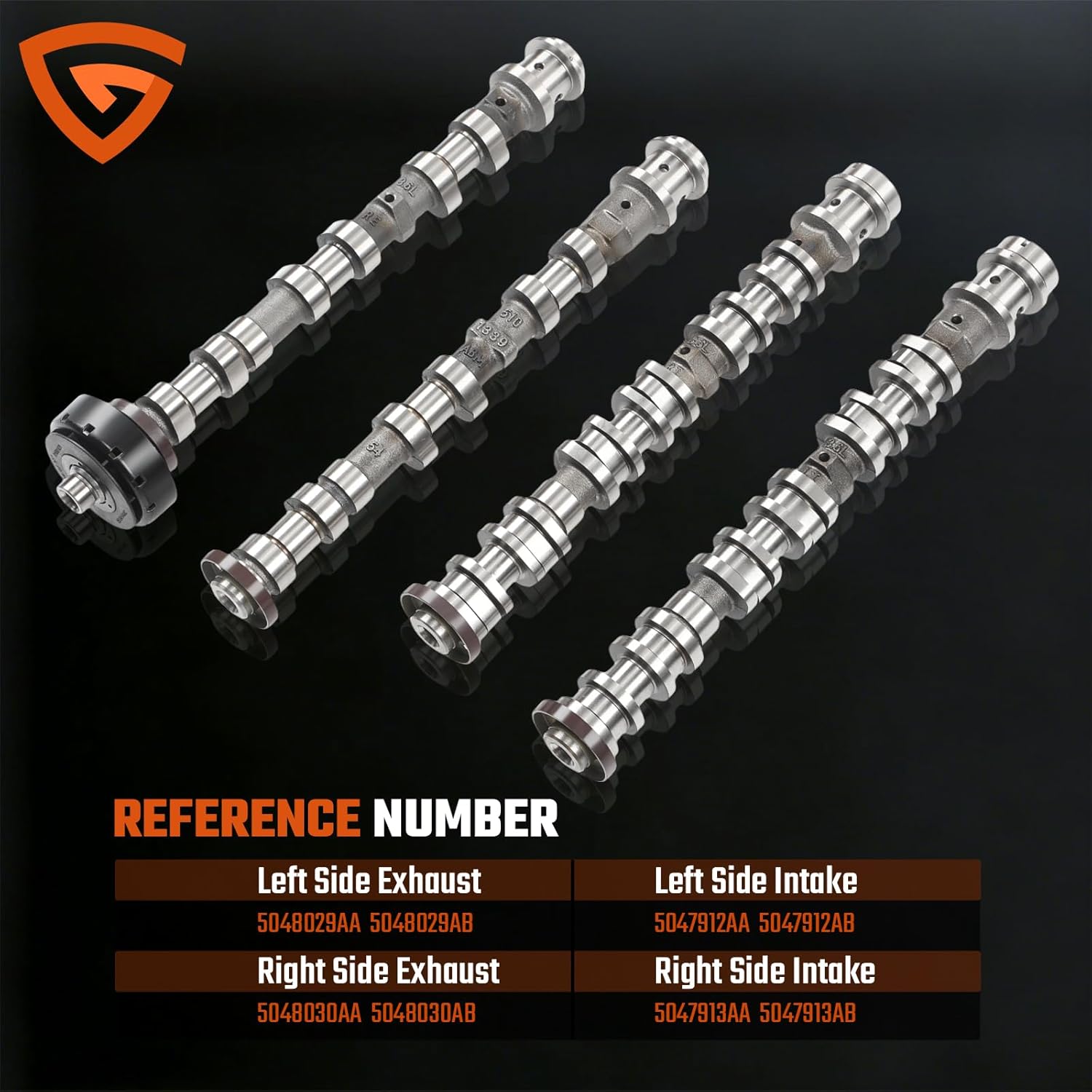 4PCS Engine Camshaft Set Compatible with Dodge Durango, Fit For Chrysler, Fit For Jeep Wrangler Grand Cherokee, 3.6L V6 Engine 2016-2024, Replaces# 5047913AD 5048030AD 5048029AD 5047912AD