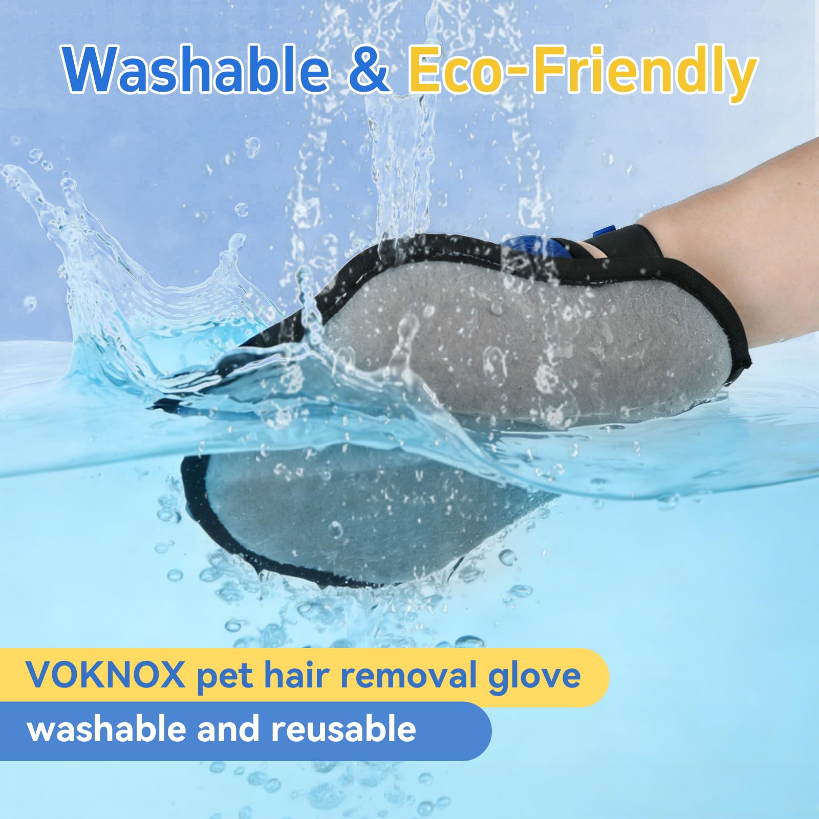 Pet Hair Removal Glove for Dogs & Cats, Electrostatic Five-Finger Hair Remover for Furniture, Couch, Carpet & Car Seat, Reusable Washable Pet Fur Cleaning Tool, Not for Grooming (1 PCS) - image 8