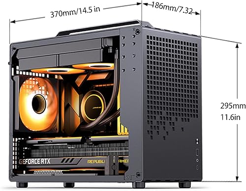 Miniatura 5 de JONSBO JONSPLUS Z20 Negro Micro-ATX Mini Tower PC Case, con asa de transporte desmontable, tamaño mini, compatible con hardware de alto rendimiento,