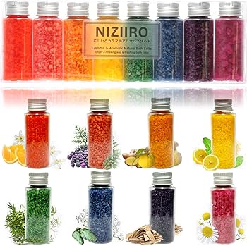 Amazon | NIZIIRO にじいろ カラフル アロマ バスソルト 入浴剤 8本