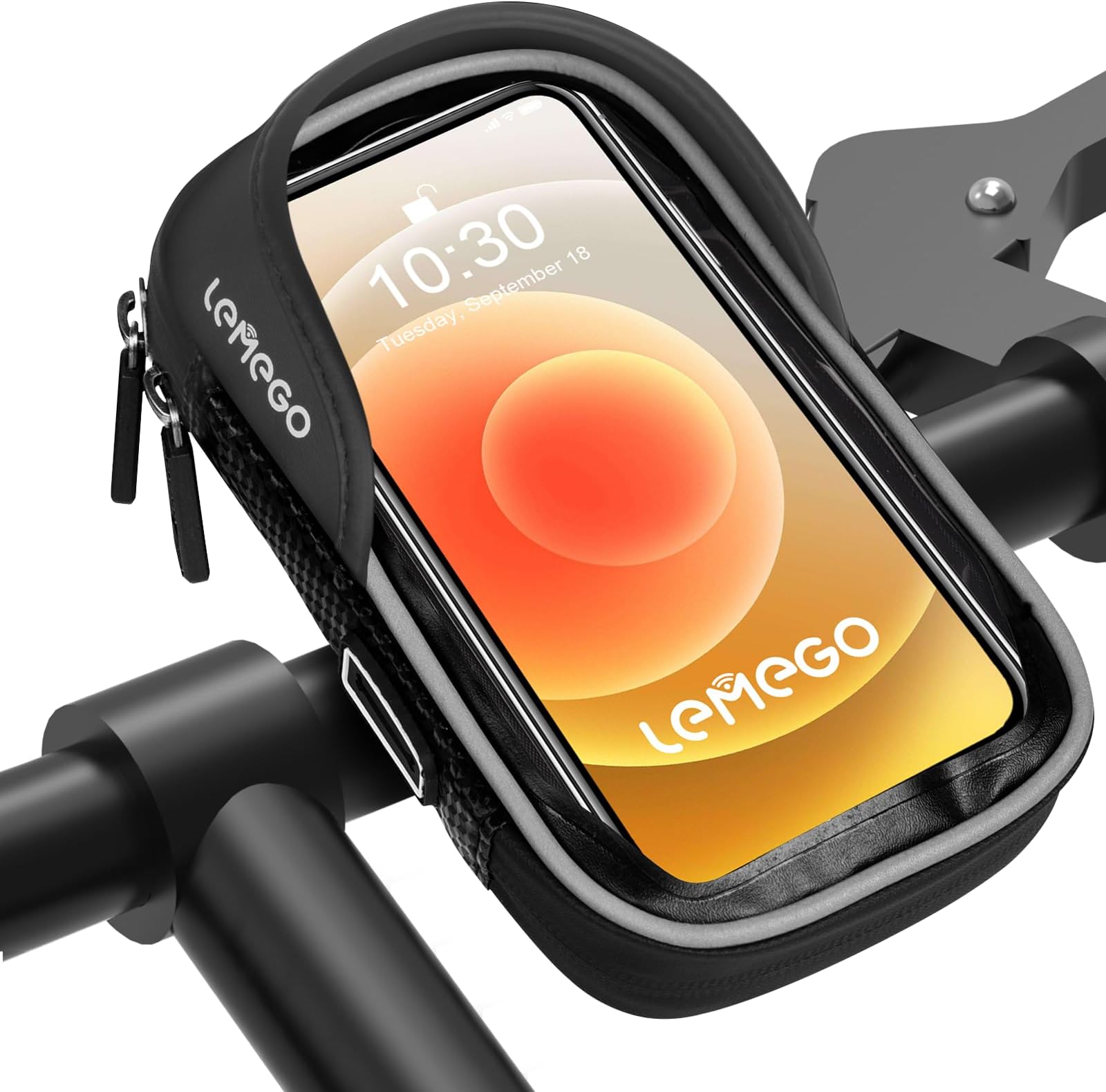 Bike Phone Holder Waterproof, Motorbike Phone Holder 360-Degree Rotatable, Bicycle Handlebar Bag, Bike Phone Mount for iPhone 14/14Pro Max/13/12/11/X/8 Samsung LG Sony Smartphones up to 7''