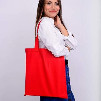 TBF Cotton Canvas Tote Bags 15x16 - Reusable Blank Grocery Shopping Totes for DIY, Printing, Embroidery