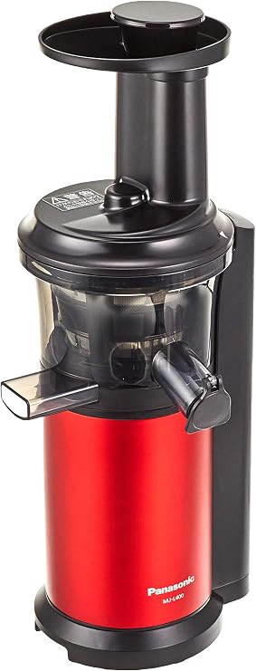 Panasonic MJ-L400-R Juicer, Low Speed Vitamin Server, Cold Press, Recipe Book Included, Metallic Red