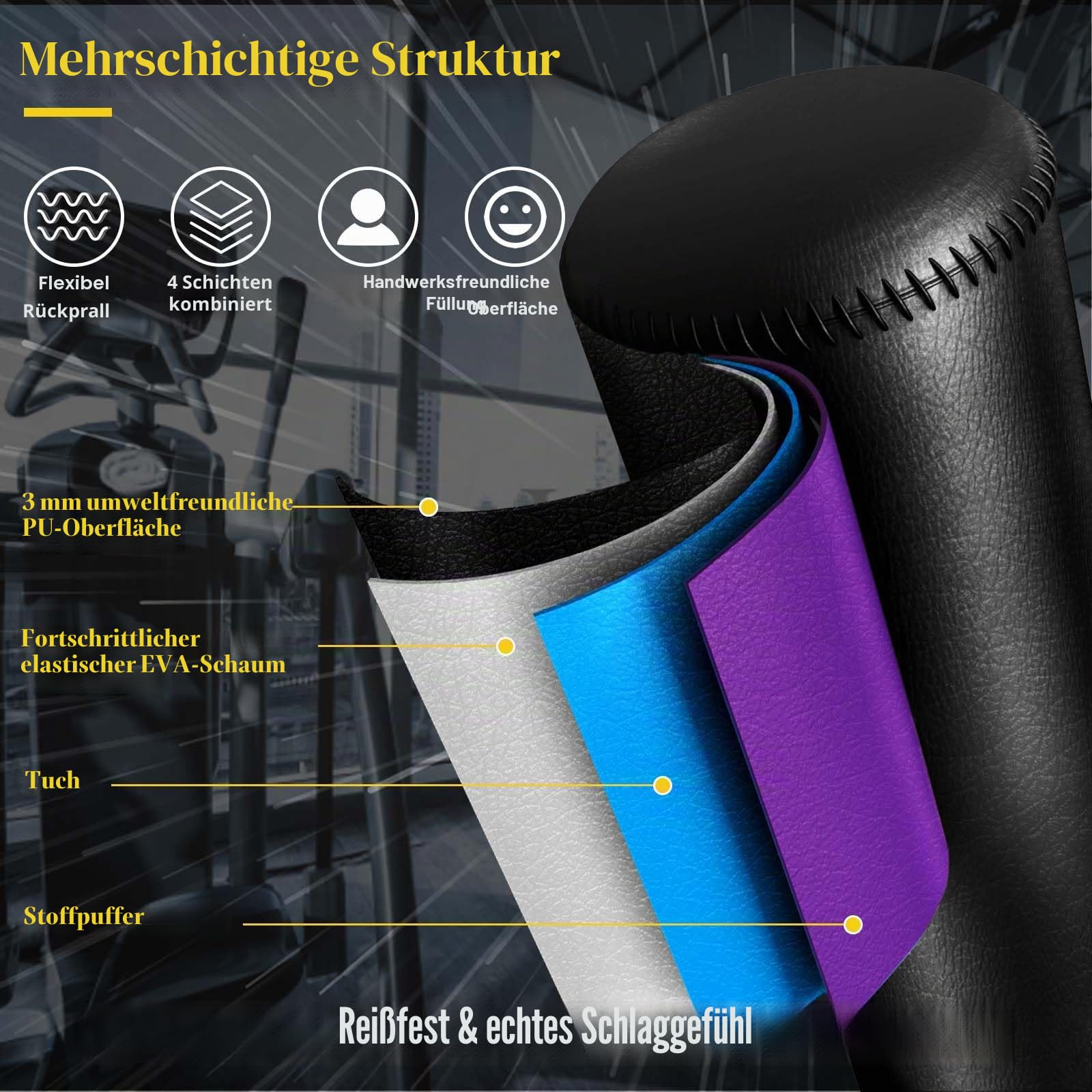 RORALA Boxsack für Erwachsene Freistehender Standboxsack MMA-Boxpartner Boxtrainer Schwergewicht Boxsack mit Saugnapf