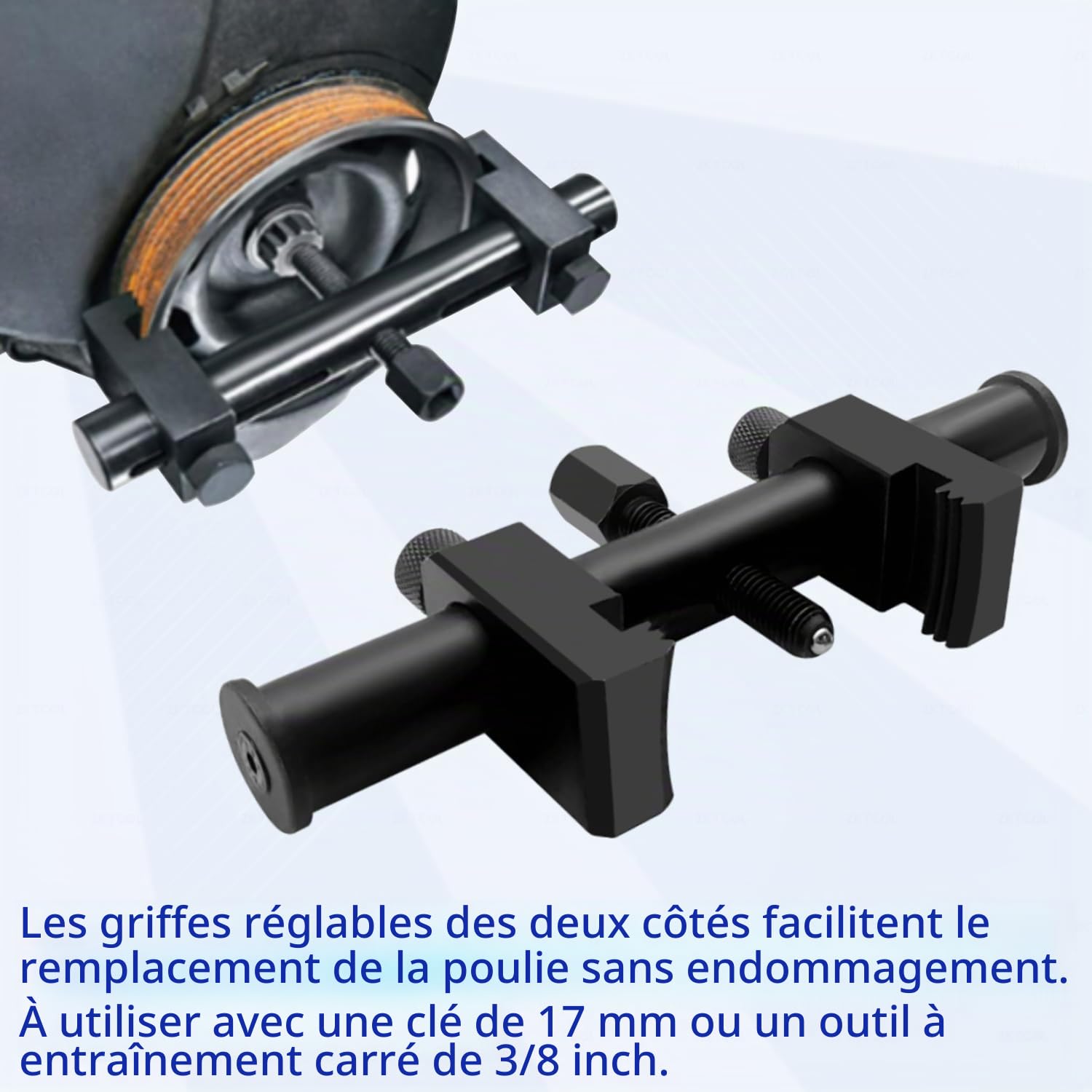 ZKTOOL Extracteur de Poulie de Vilebrequin Nervurée Universel | Kit Réglable 35-160MM pour Poulies V-Nervurées d'Alternateurs, Unités de Climatisation et Pompes à Eau.