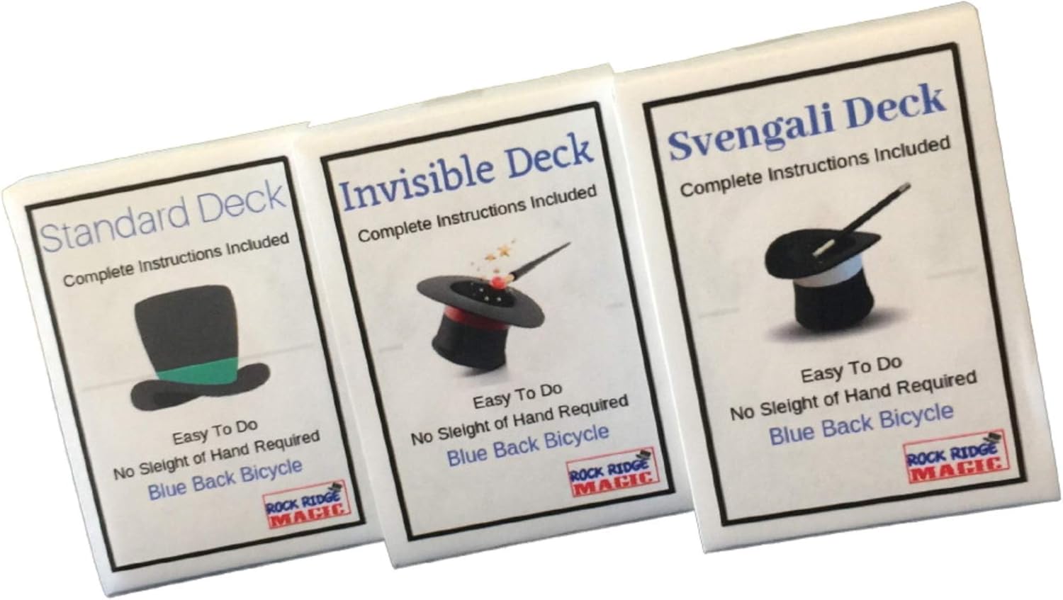 Magic Masters Combo: Invisible, Svengali and a Standard Deck Deception Trick Kit Blue Back