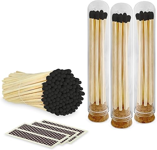 Miniatura 10 de Combina 4 pulgadas en un frasco elegante + calcomanías incluidas  100 cerillas en el color de tu elección  La seguridad decorativa combina con un