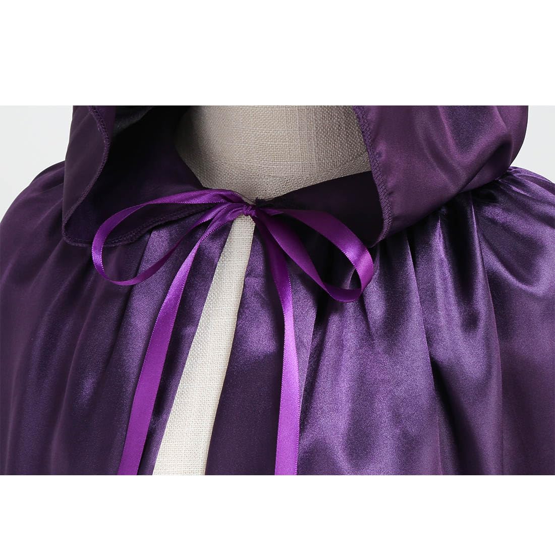 HAPNBCELE Unisex Adults Satin Cape Hooded Cloak - Image 4