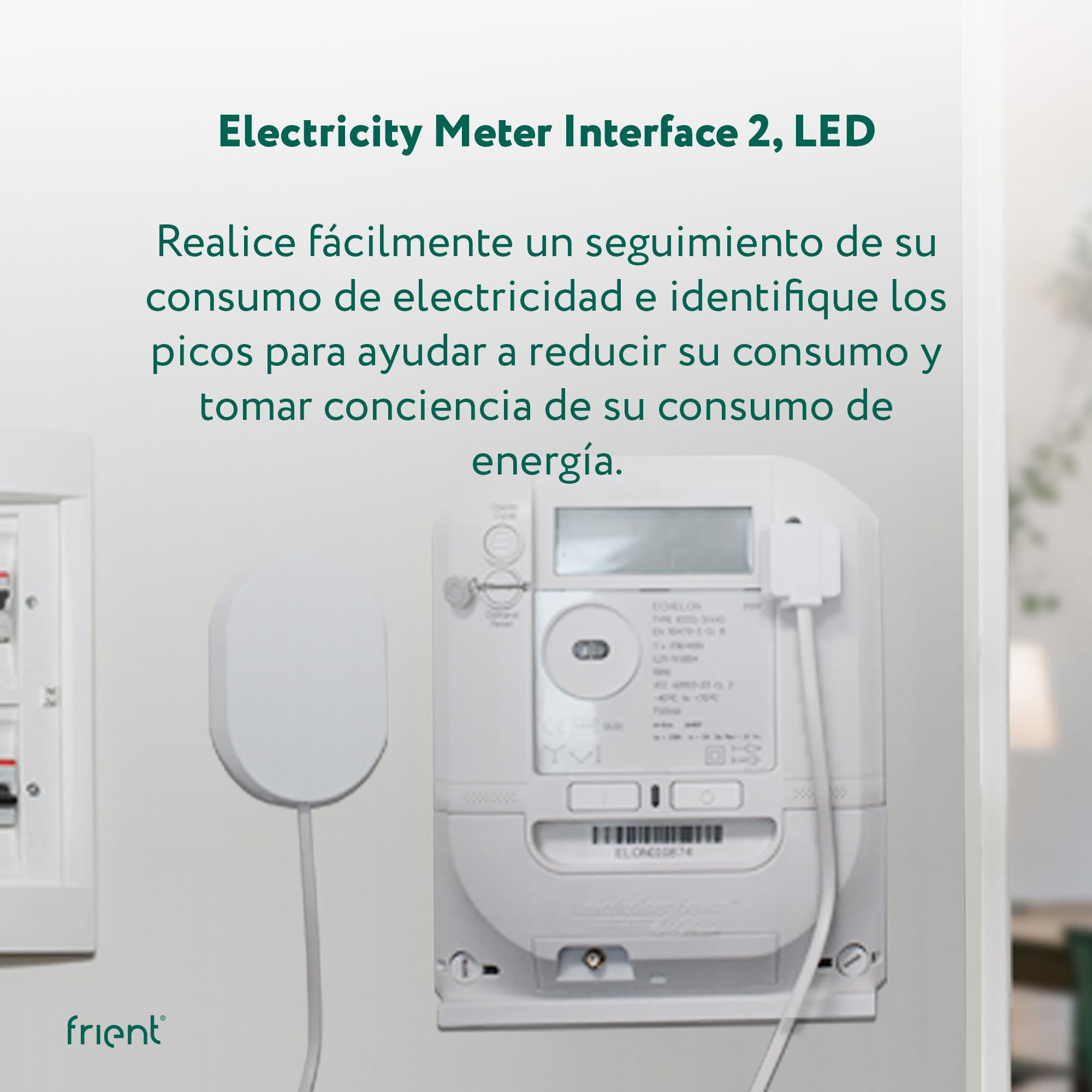 frient Interfaz de contador inteligente 2, LED - Zigbee | Interfaz para contadores de electricidad con pulsos LED - Homey, Home Assistant y SmartThings