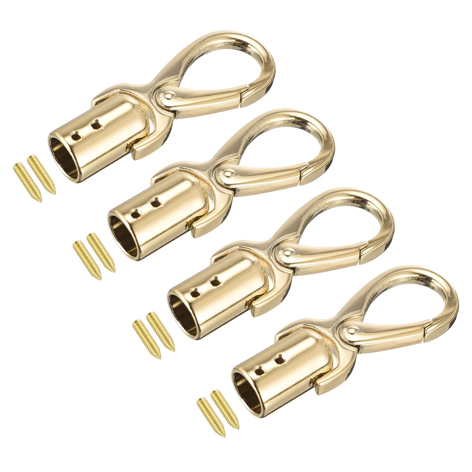 Terminadores de cuentas de barril uxcell de 14 mm con acabado dorado brillante, 4 piezas