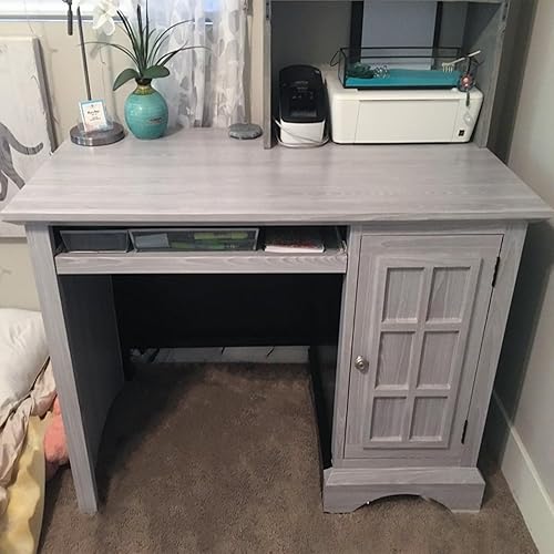 Miniatura 3 de Teemall - Adhesivo adhesivo para pared diseño de grano de madera color gris claro