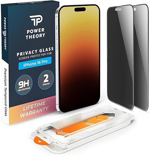 Miniatura 21 de Power Theory Protector de pantalla de privacidad compatible con iPhone 15 Pro Max, vidrio templado, protección antiespía, [Beneficios de la Sociedad