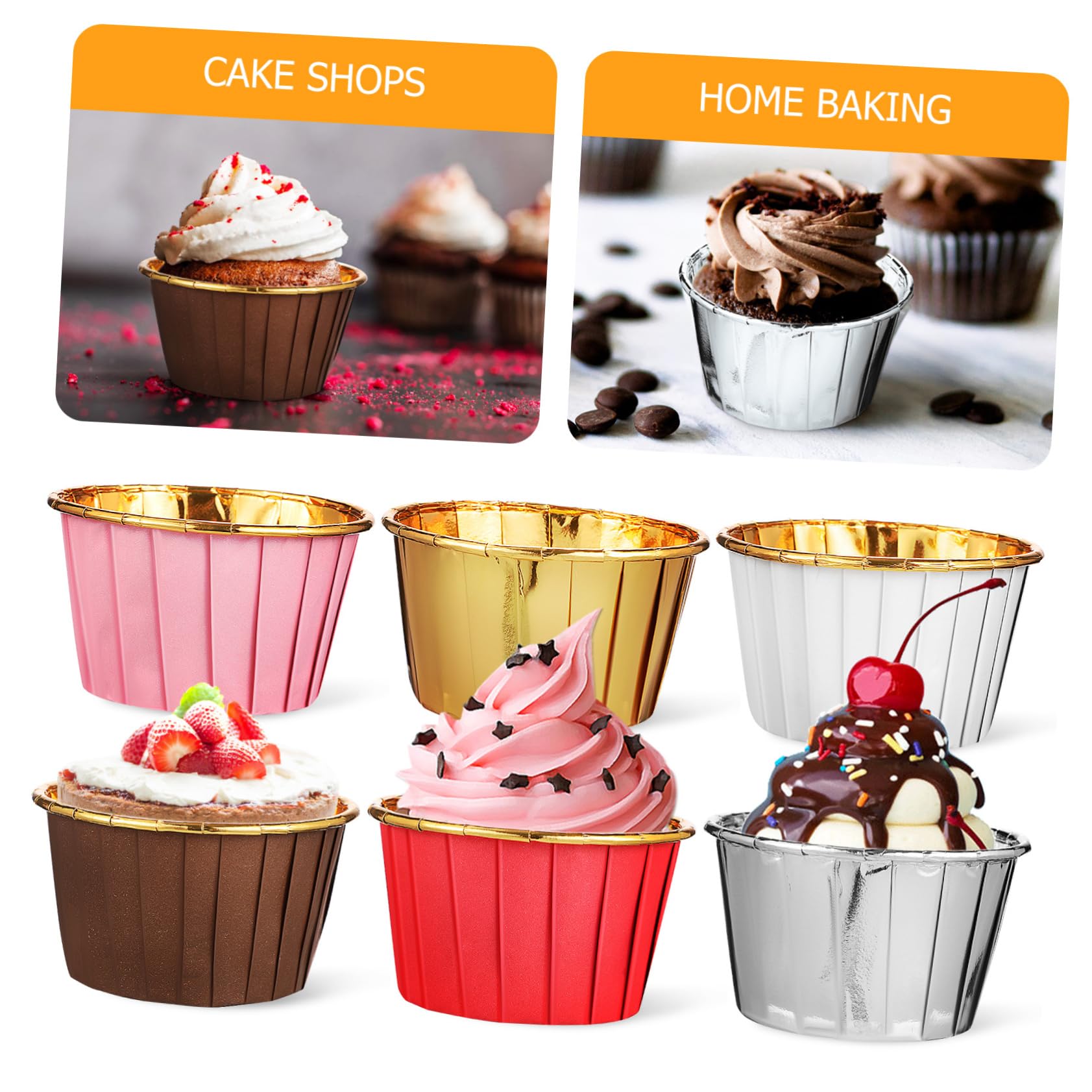 TOPBATHY Papier Cupcake Liners 300 Pezzi in Carta Composita