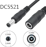 Vista 4 de Cable divisor de corriente continua 1 hembra a 2 macho, 1.5 ft/18 pulgadas DC 0.217 in x 0.083 in cable adaptador divisor Y, para vigilancia