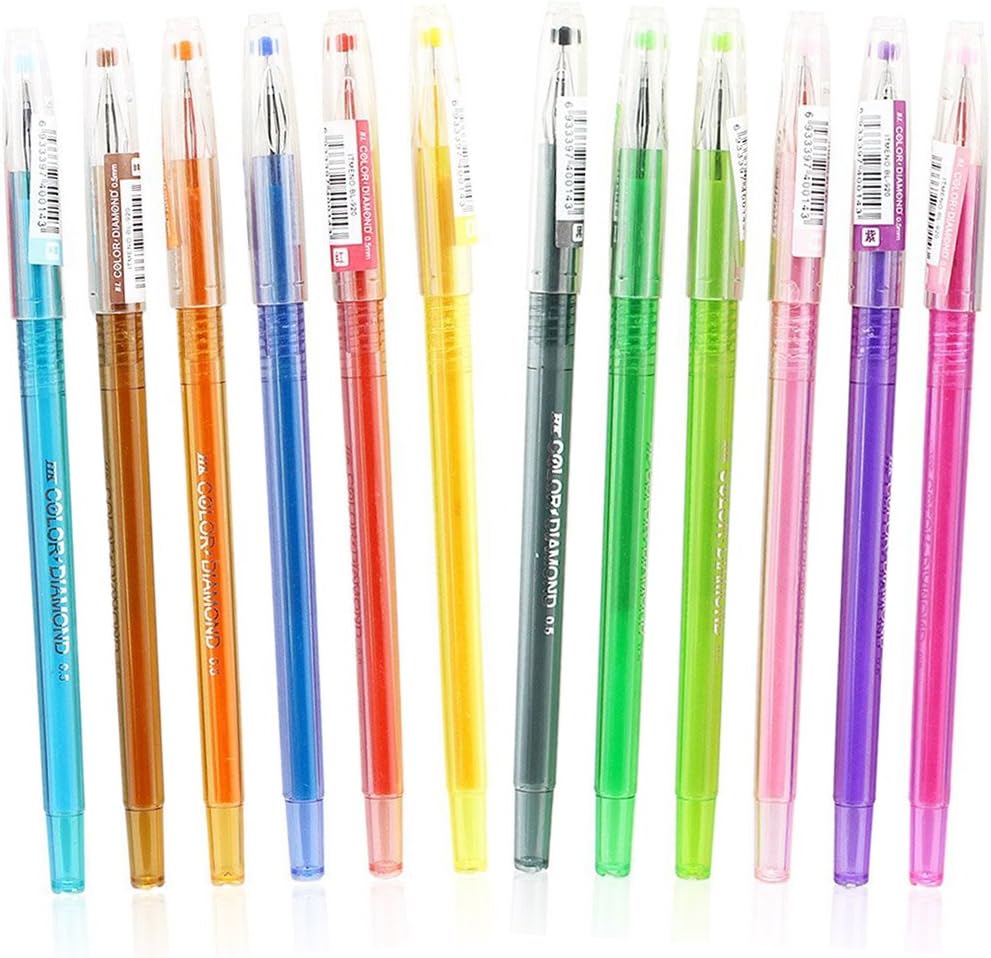 Wenmeili 12 Colors Cartoon Fresh Star Diamond Color Gel Pen,Ballpoint Pens