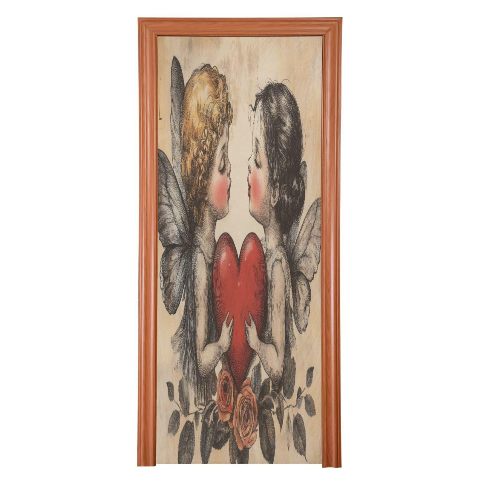 FLildon Love God Valentine's Day Door Cover Decoration, Party Accessory Porch Decor for Festive Ornament Room Door Covers 35 x 79 Inch