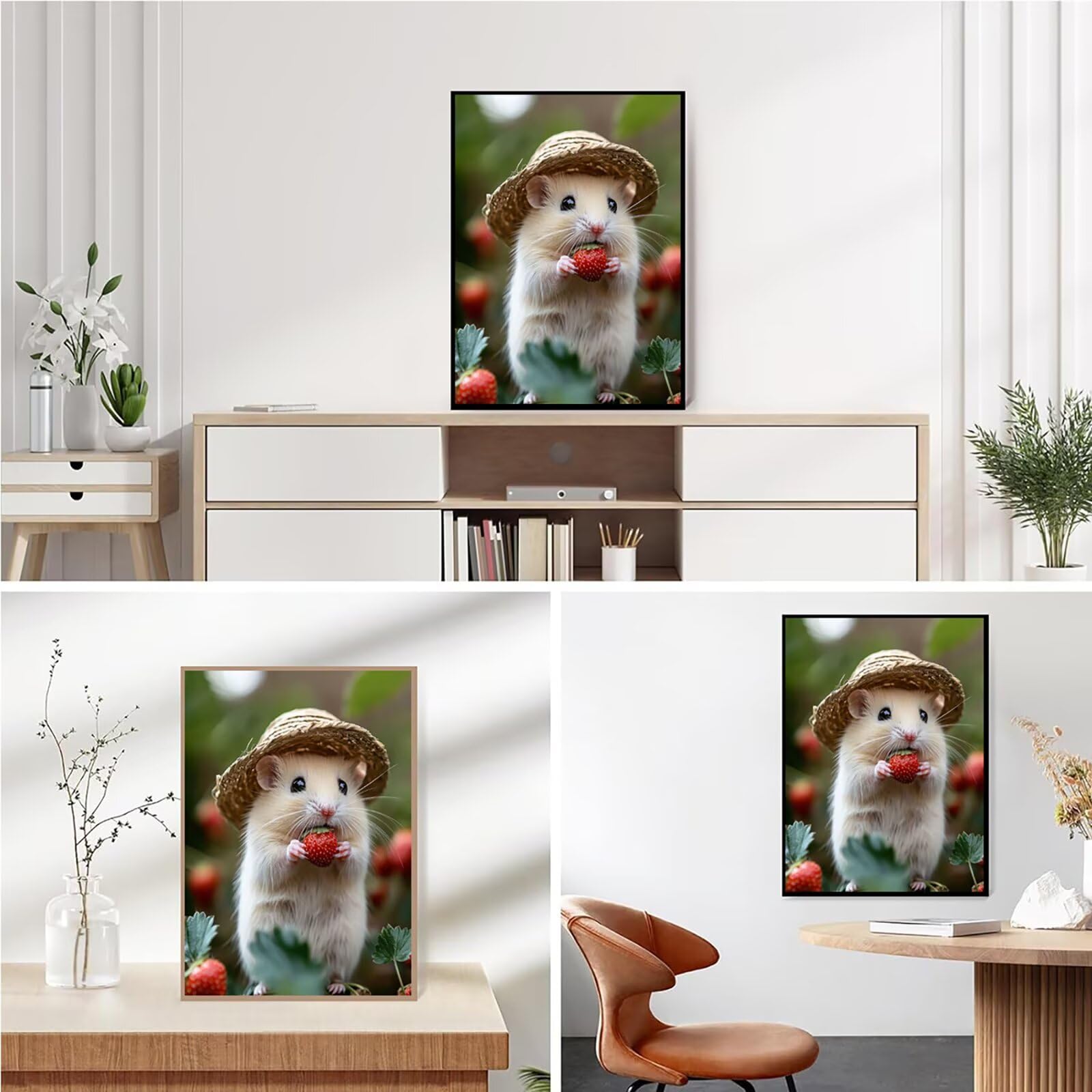 Diamond Painting Kit Completo, Diamond Painting Topo, 5D Quadrato Pittura Diamante Kit Manualidades Adultos DIY Diamantini Crystal Art Disegni Ricamo Punto Croce Artigianale, 60x90cm Fragola j0-942