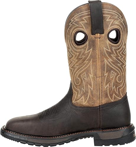 Miniatura 5 de Rocky Original Ride FLX - Botas Western con punta de acero, color marrón oscuro y bronceado, 10 de ancho de EE. UU, marrón oscuro y bronceado