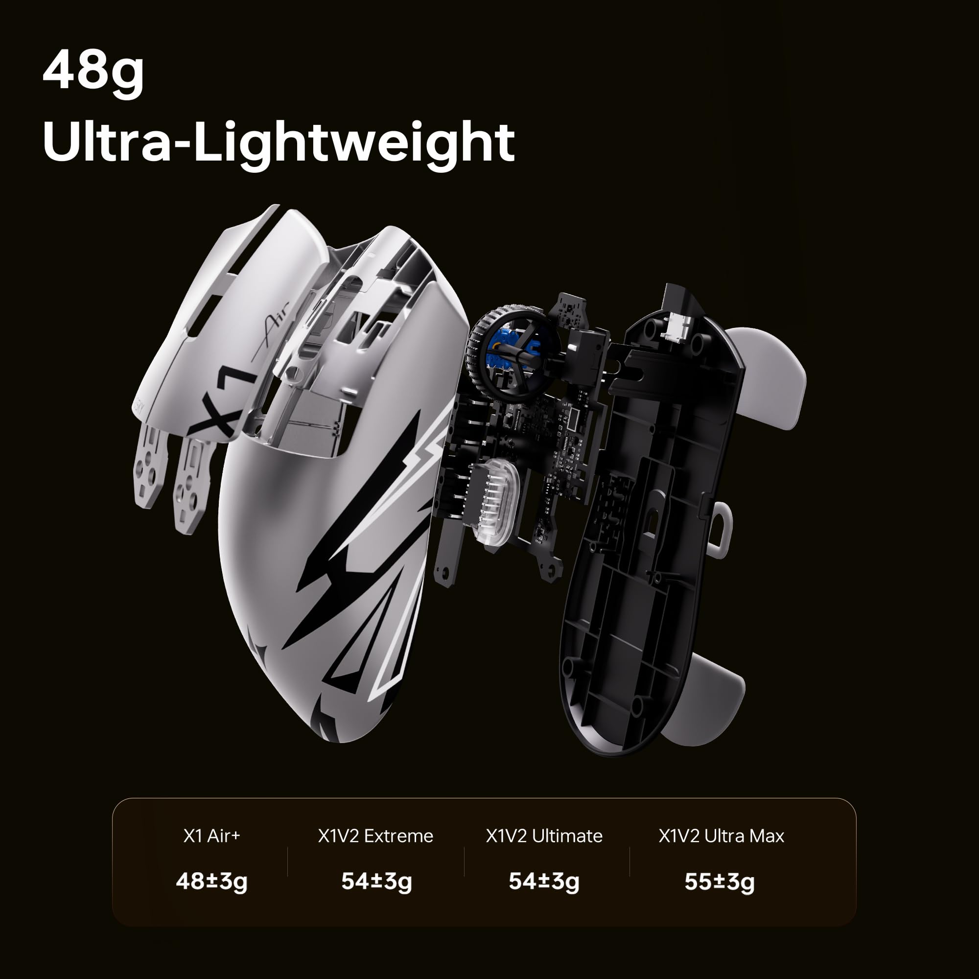 ATK X1 Air Ultimate Gaming-Maus, kabellos, PAW3950 Ultra, 8K Hz - wei?