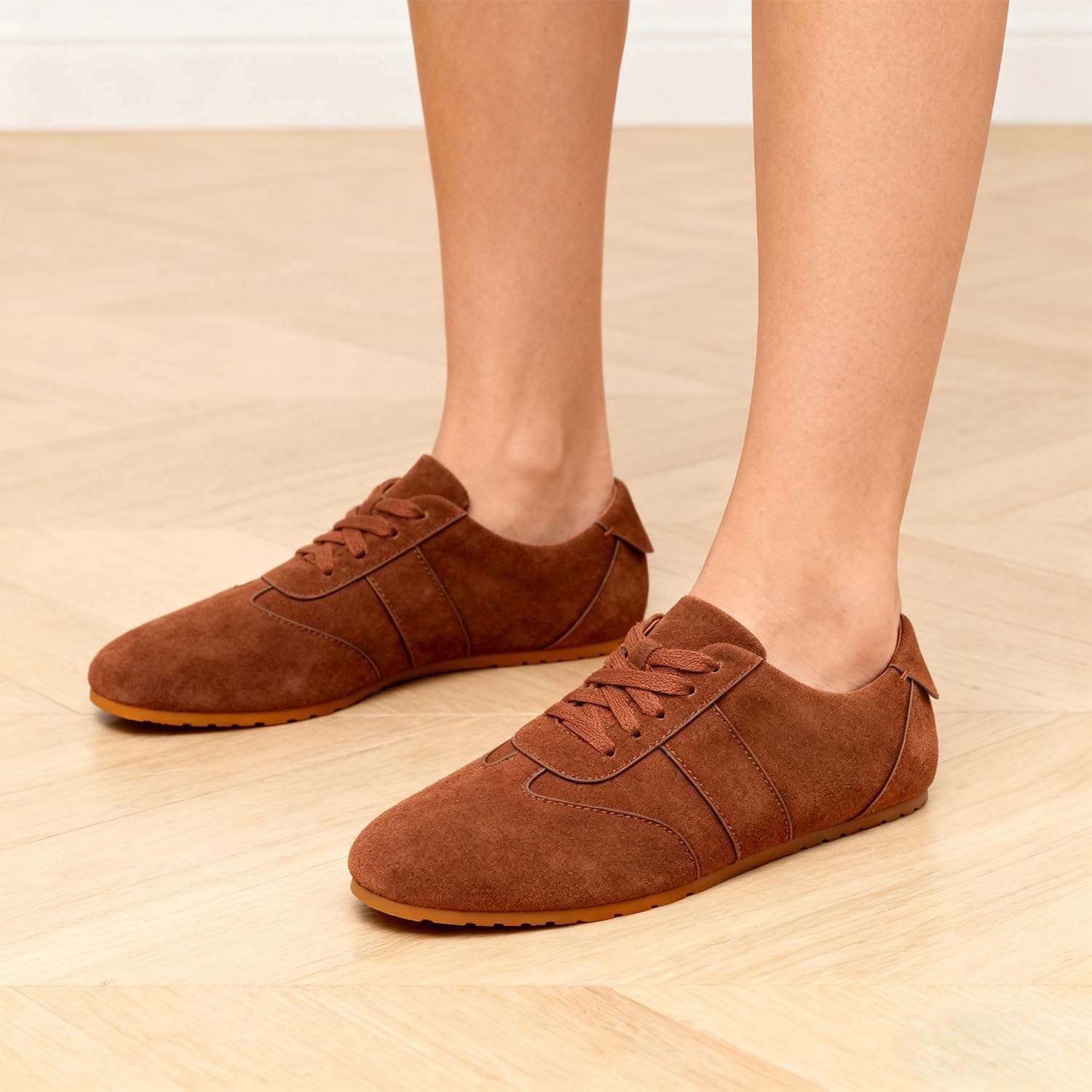 Ribbon Lace-Up Fashion Sneakers for Women Comfortable Non Slip Tennis Sneaker Lightweight Arch Support Walking Shoes - Image 2