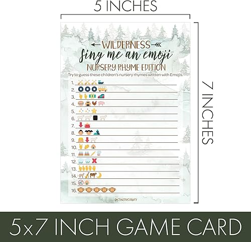 Miniatura 5 de Little Adventurer Baby Shower - Juego de adivinanzas con imágenes de emoji y juego de 2 juegos de embarazo de animales, 20 tarjetas de jugador,