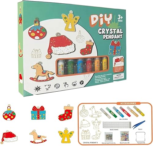 Juego de arte y manualidades de pintura de cristal, 24 piezas de estilo diverso, pintura creativa ecológica, regalo único de Navidad de Halloween