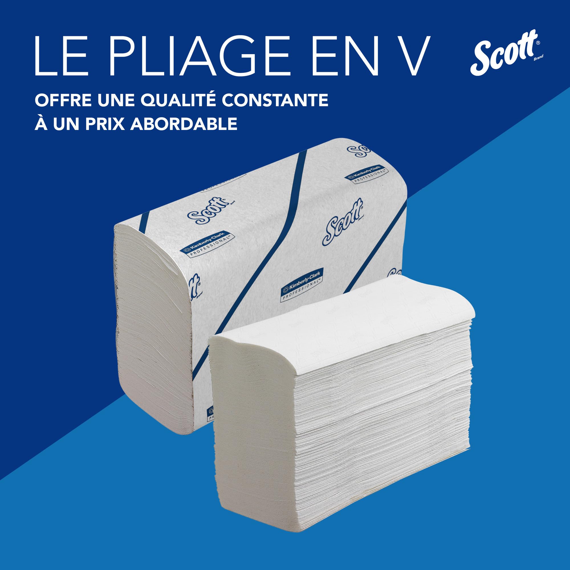 Scott Essential Essuie-mains Pliés en V, Papier Blanc, Doux, Résistants, Haute Absorption, Écoresponsables, 12 Clips x 220 Feuilles (2.640 Feuilles au Total), article 6636
