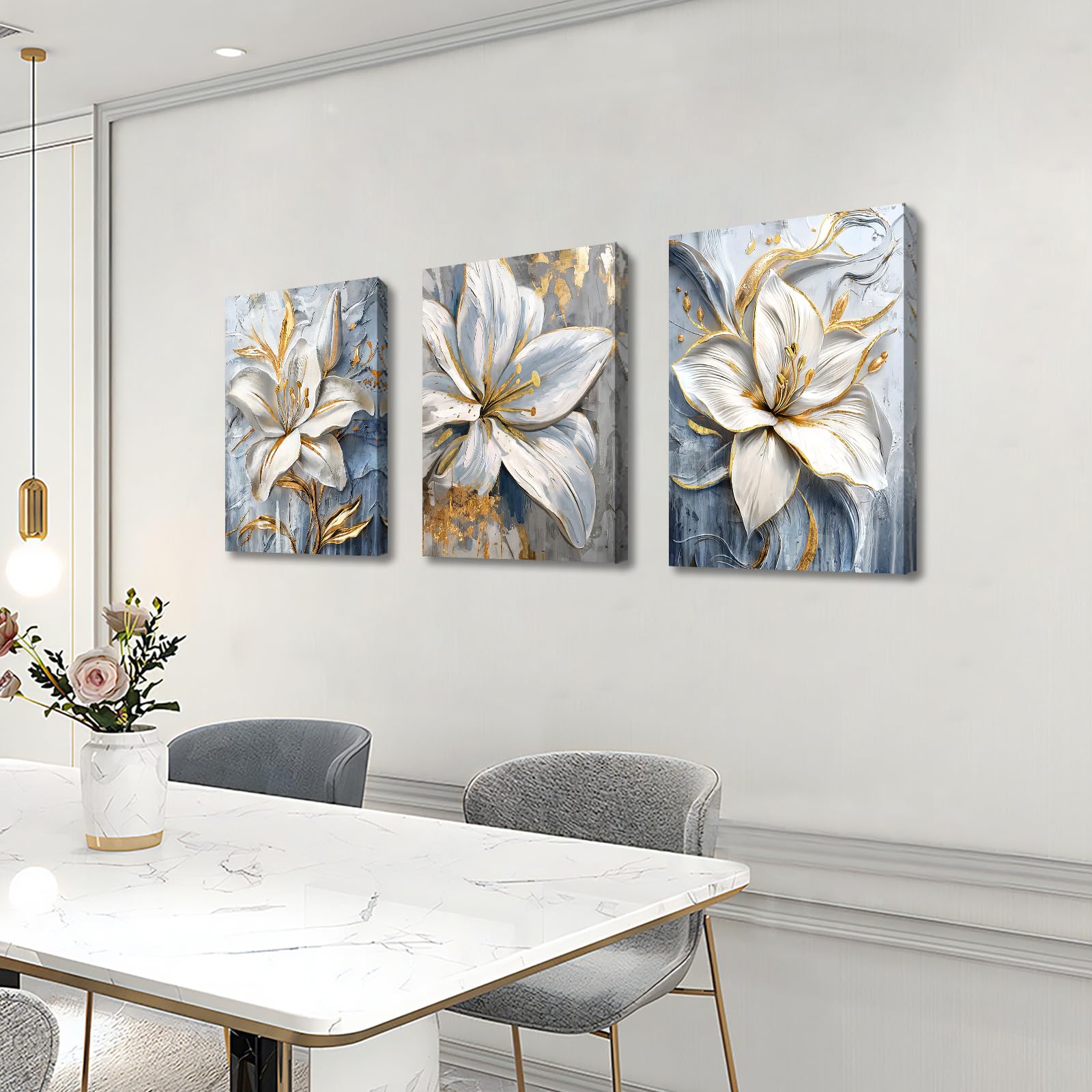 Quadro Moderno Grande Giglio Floreale 80x160 Cm – Stampa Su Tela HD, Senza Cornice, Per Soggiorno, Camera Da Letto, Ufficio
