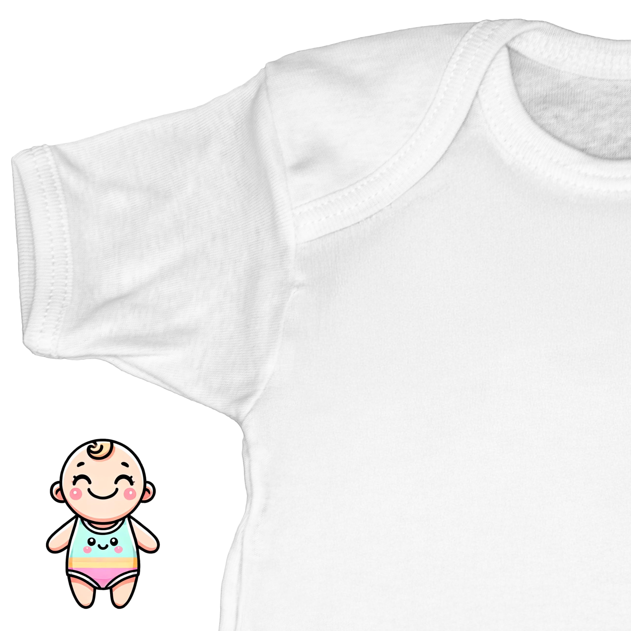 PASTELLO - Lot de 6 corps pour bébé 100 % coton, coupe américaine avec manches, pratique et confortable (Art. BY1132TC)
