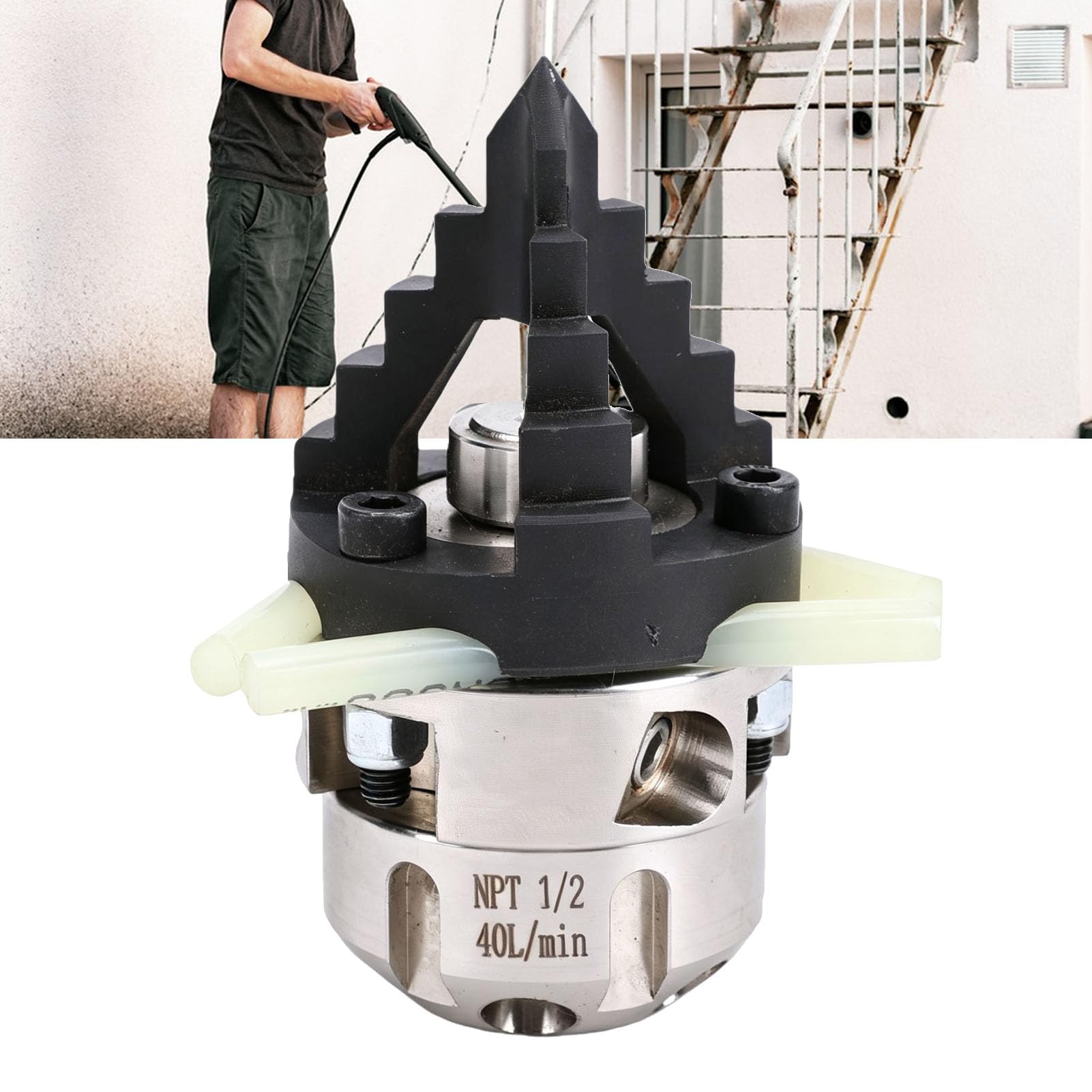 banapoy 1/2 NPT-Kanalspüldüse, 4350 PSI, 360°-Drehung