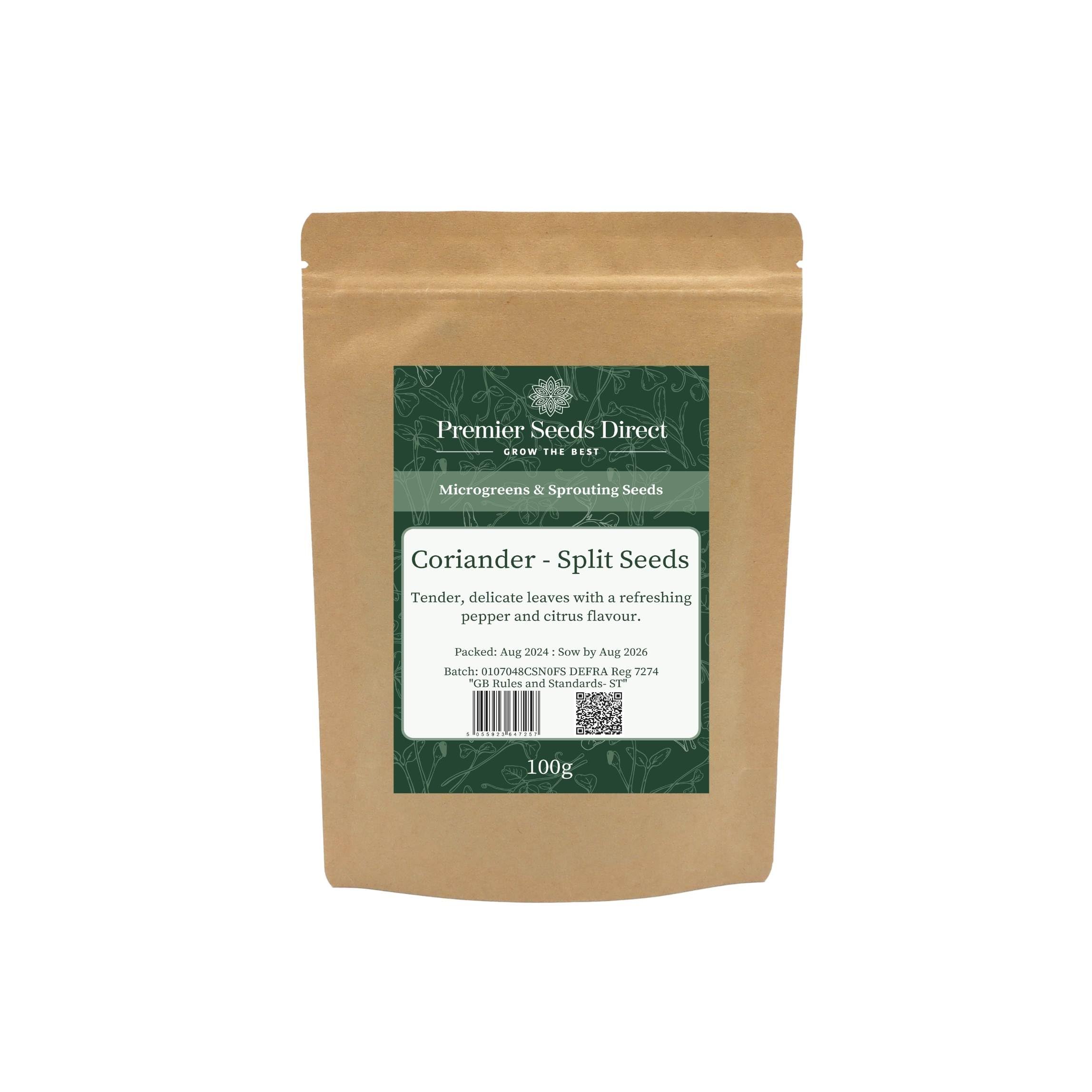 PREMIER SEEDS DIRECT - MICROGREEN Seeds - Coriander Split Seed (500 Grams)