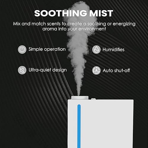 Miniatura 2 de Difusores de aroma para el hogar, difusor de aceite esencial de temporizador, control de aplicación, difusor para espacios grandes de hasta 3,280.8