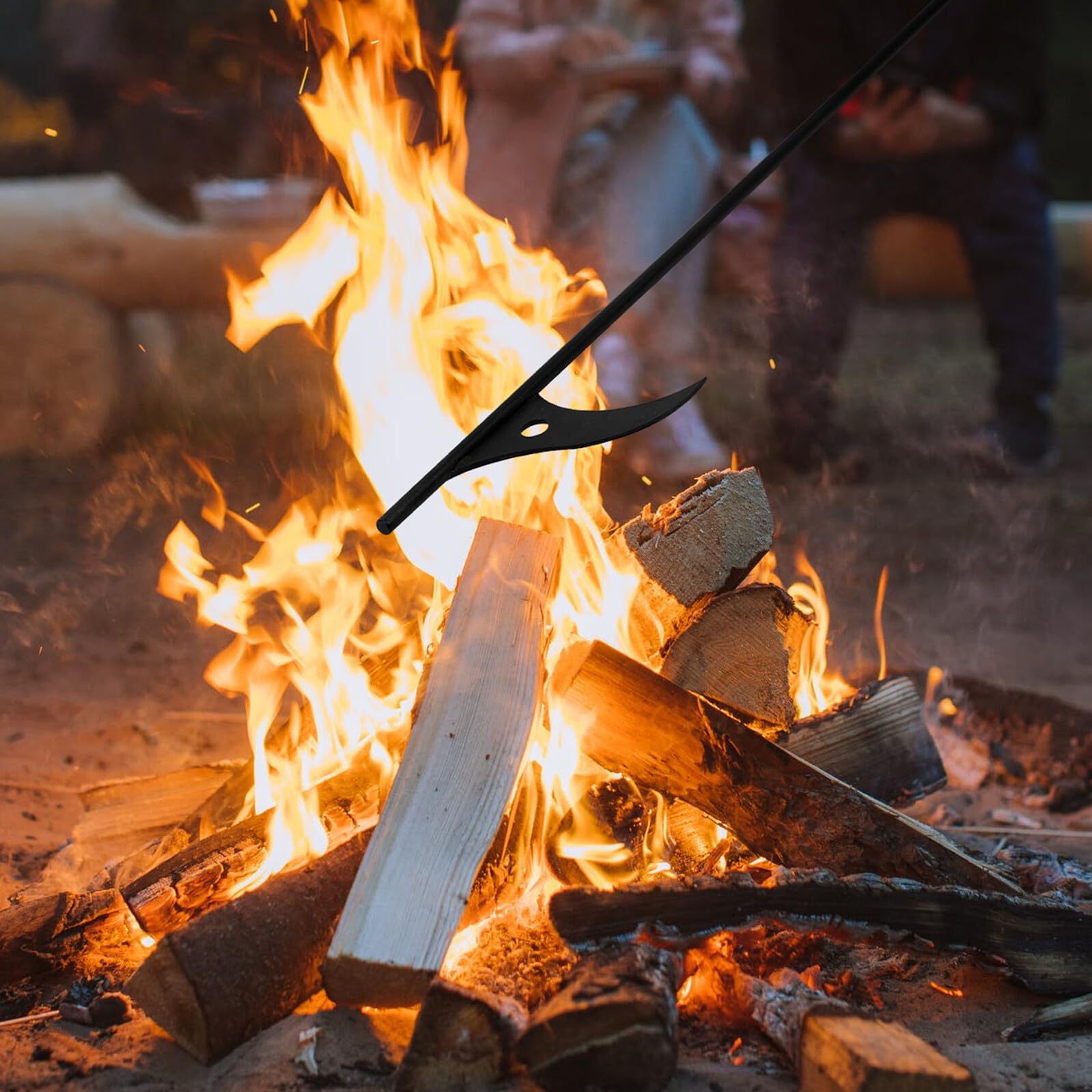 Healeved Attizzatoio per Stufa Manico Acciaio per Uso Domestico e Campeggio Attizzatoio Multifunzione per Barbecue e Braciere