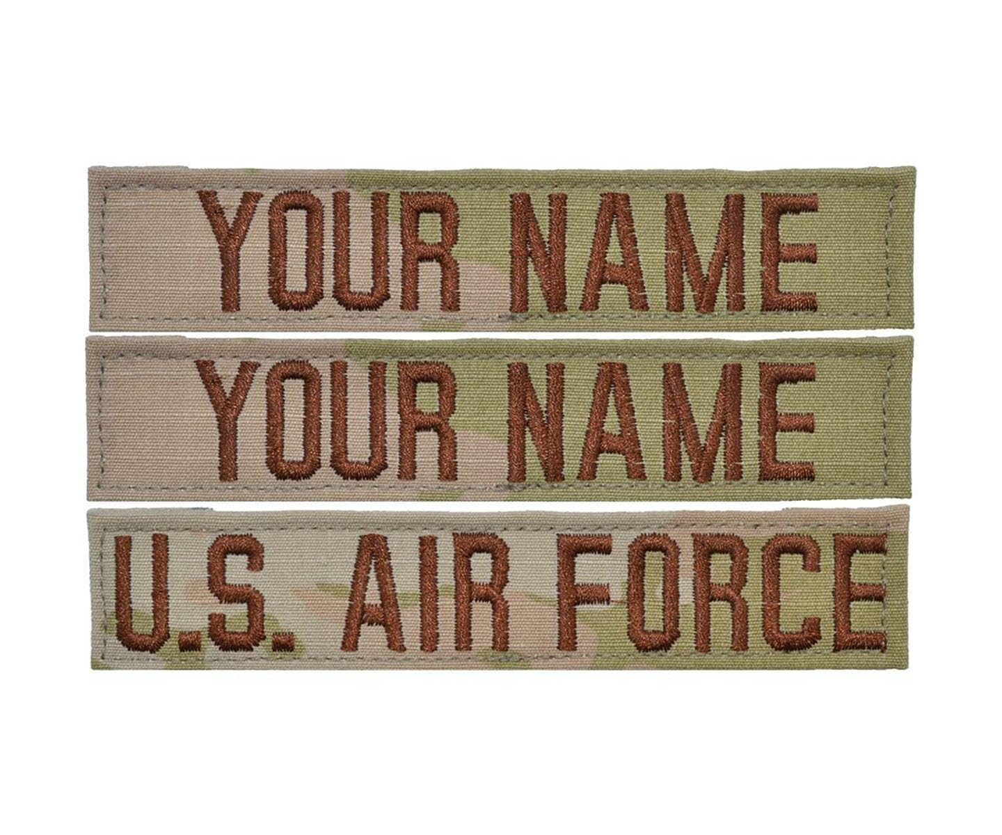 Uniform Accessories Unlimited Inc Custom U.S. Air Force USAF Spice Brown OCP Name Tape Bundle (with Hook Fastener)