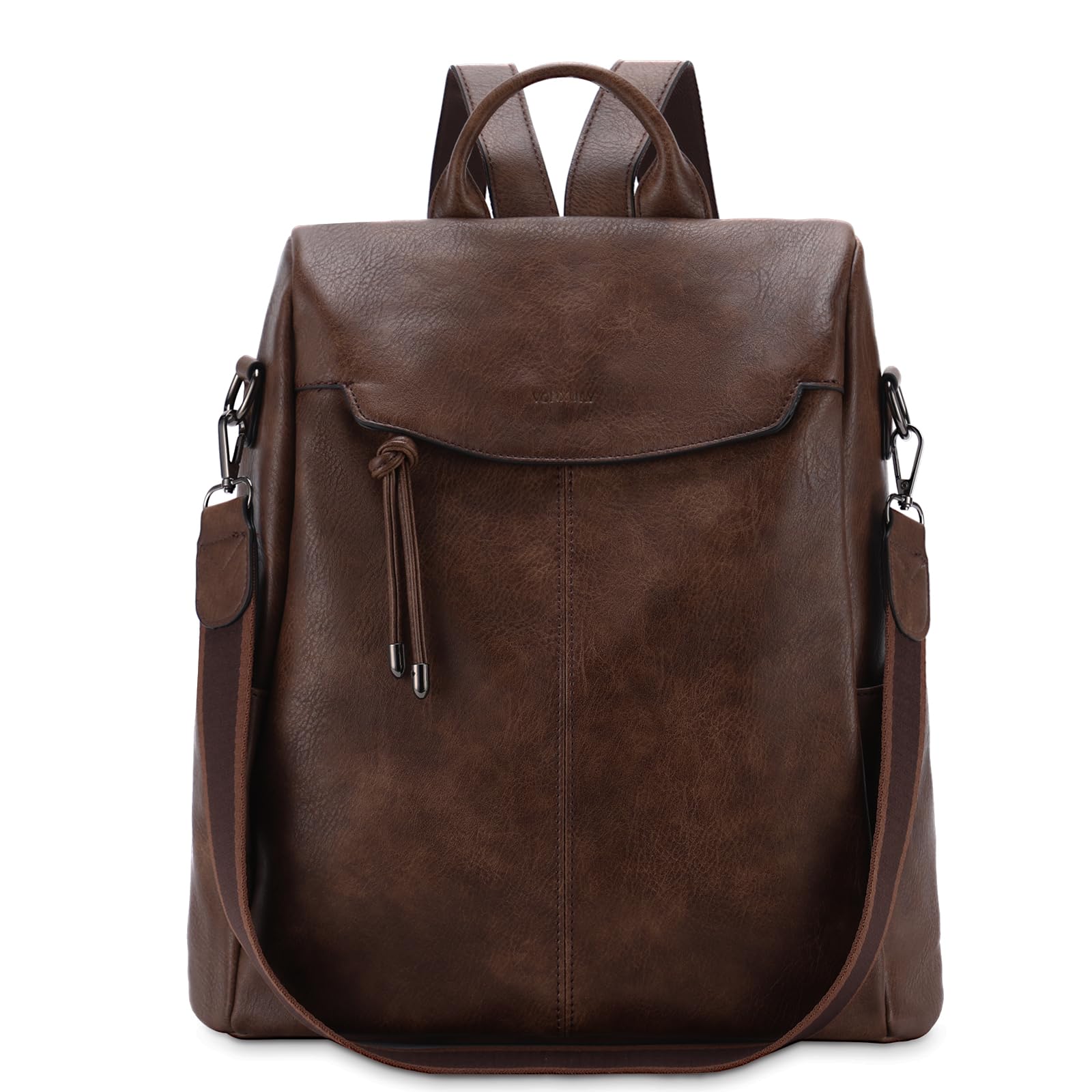 VX VONXURY Sac a Dos Femme en Cuir PU Sac a Dos Antivol avec Poche Arrière Sacs à Dos loisir pour Travail, Scolaire, Voyage